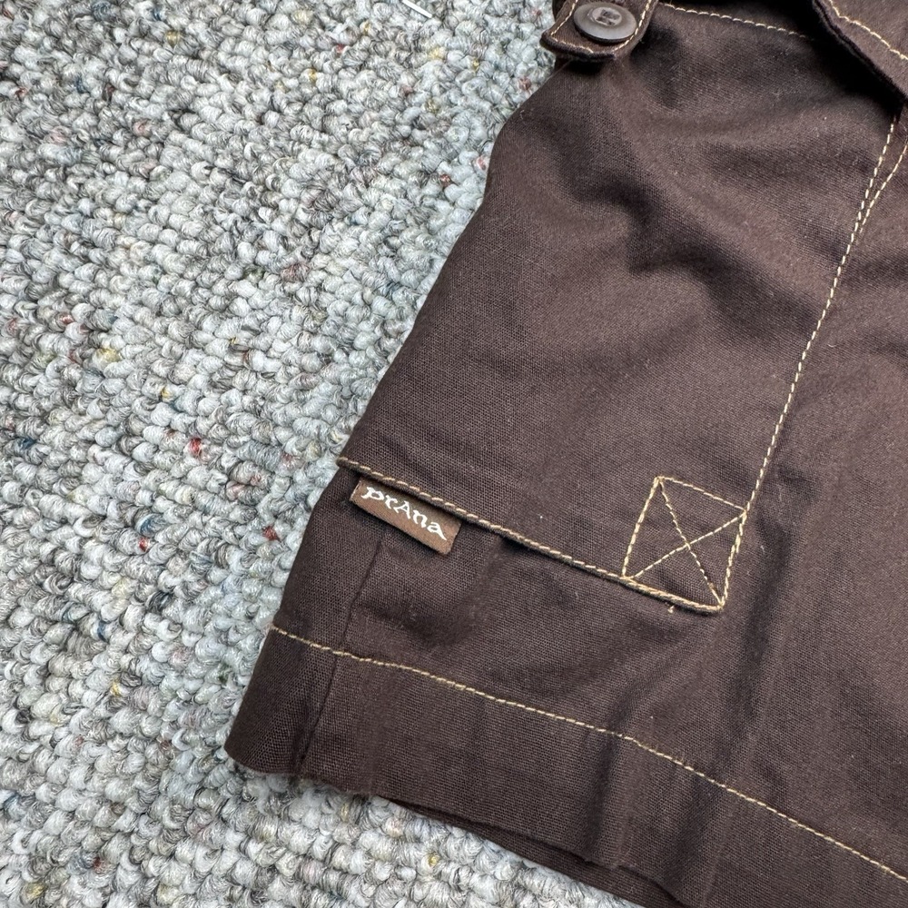 Prana Skirt Womens Small Brown Stretch Drawstring Breathe Cotton Pockets Hiking - Picture 11 of 13